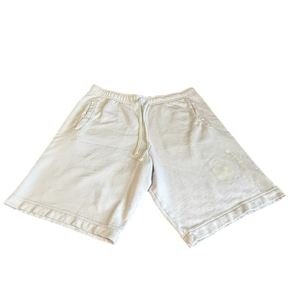 Nike Sportswear Fleece Shorts Mens Medium White Off-Blue Drawstring